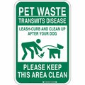 Brady Pet Sign, 18"X12", Aluminum, Sign Background Color: Green, White, 115208 115208